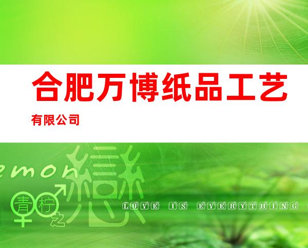 合肥万博纸品工艺有限公司